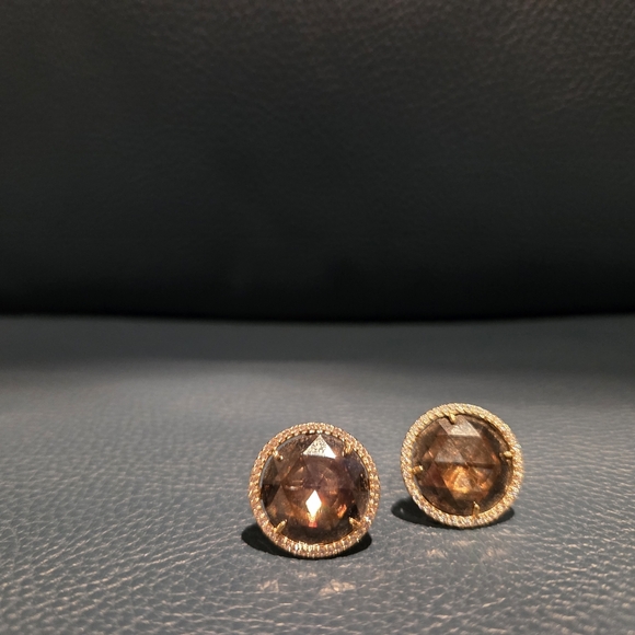 kate spade Jewelry - Kate Spade Gold and Brown Gemstone Earrings NWOT